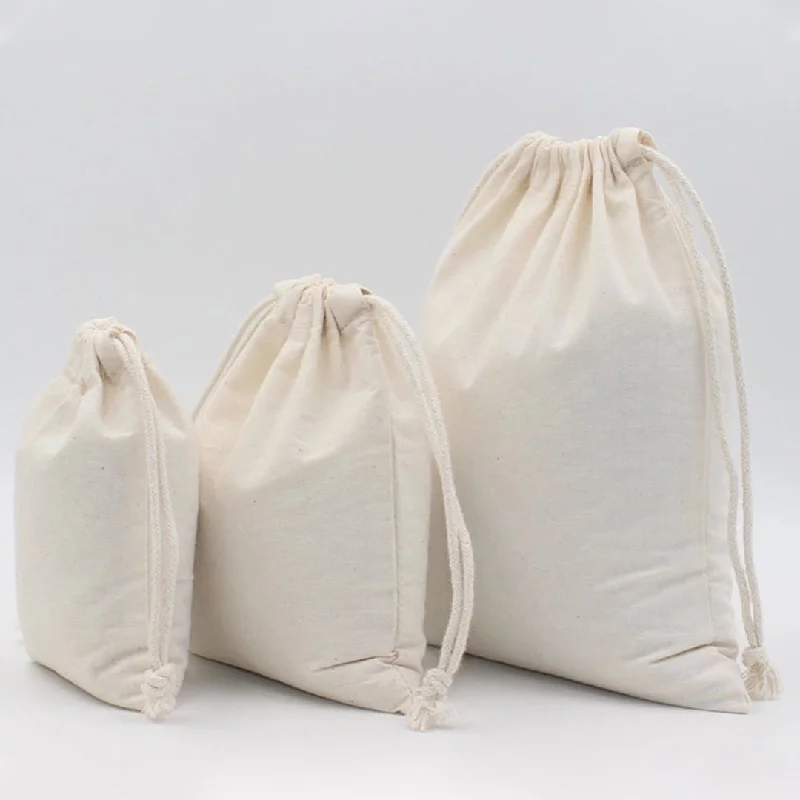 240 ct Cotton Canvas Value Drawstring Pouches / Favor Bags - By Case