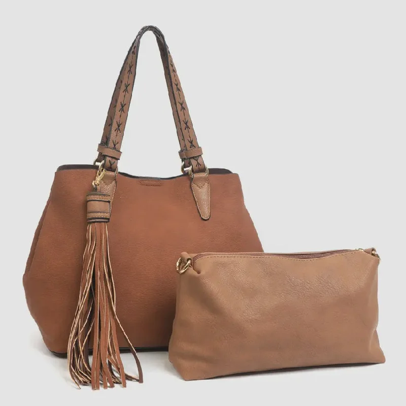 Aliza 2-in-1 Satchel - Brown