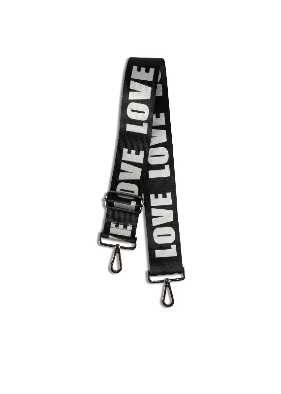 Black/Silver LOVE Handbag Strap- FINAL SALE