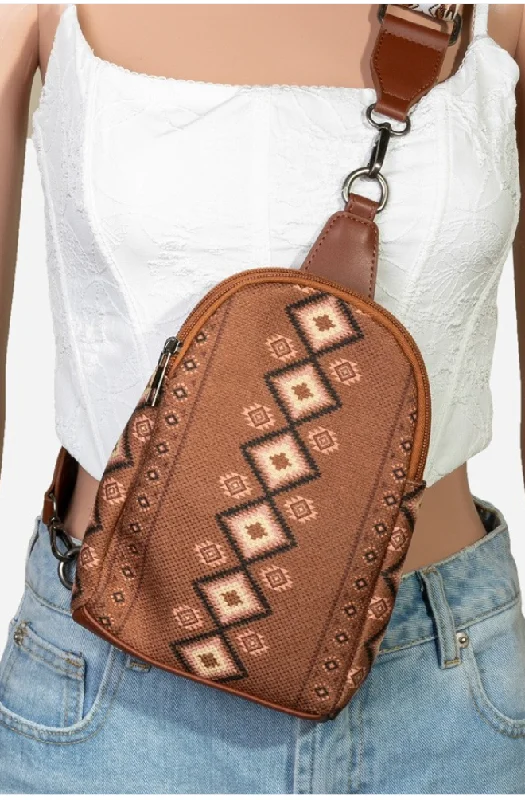 Boho Western Sling Bag-Brown