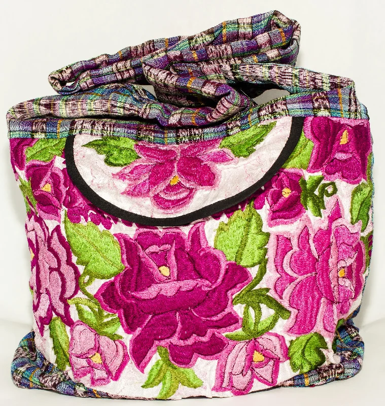 GUATEMALA PURSE HAND EMBROIDERED FLOWERS BAG X-LARGE GPL009