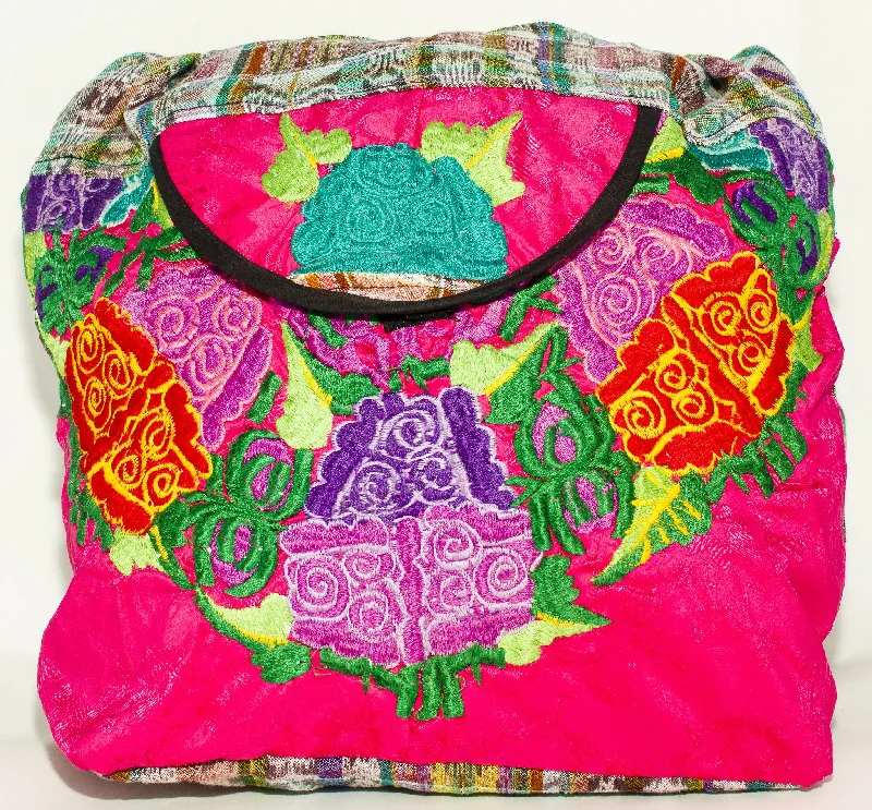 GUATEMALA PURSE HAND EMBROIDERED FLOWERS BAG X-LARGE GPL008