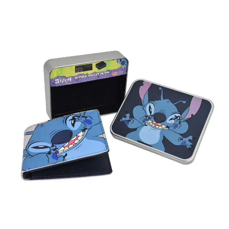 Disney's Stitch Bifold Wallet in a Decorative Tin Case, Multi