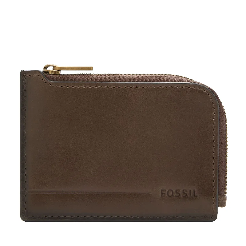 Fossil Men's Allen Leather Zip Card Case