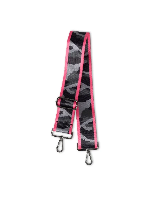 Gray Camo/Hot Pink Stripe Handbag Strap-FINAL SALE