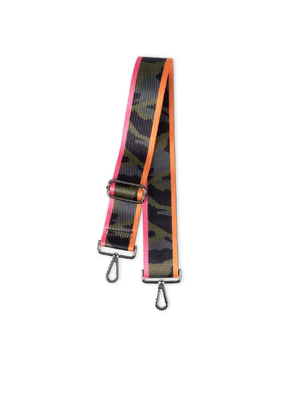 Green Camo/Pink Orange Stripes Handbag Strap- FINAL SALE