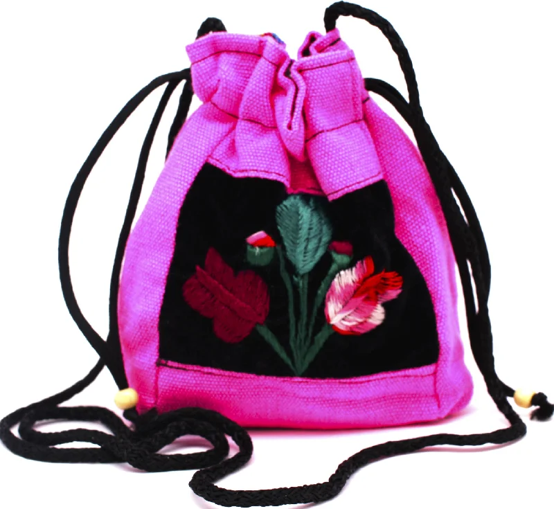 GUATEMALA POUCH PURSE with FLOWERS GPP011