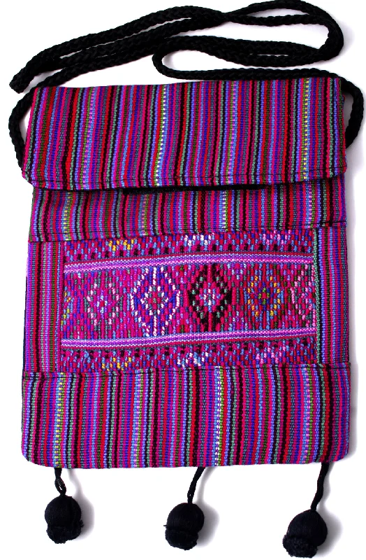 GUATEMALA SHOULDER BAG PASSPORT PURSE  HAND CRAFTED w/ TASSLES GPB004