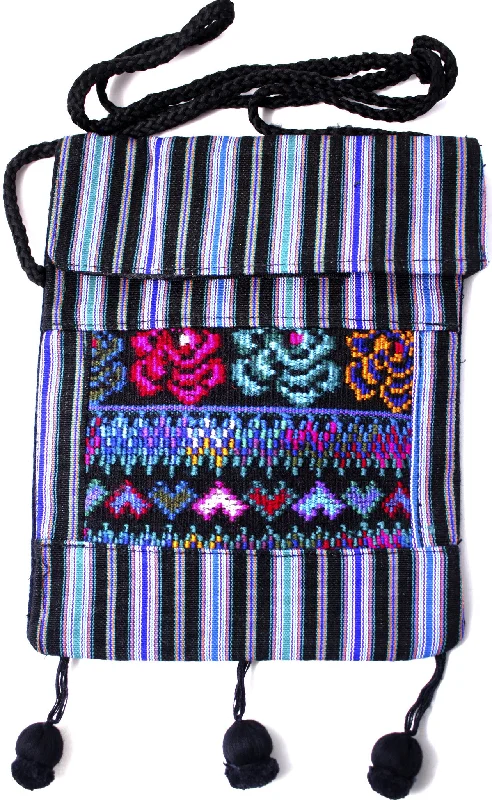 GUATEMALA SHOULDER BAG PASSPORT PURSE  HAND CRAFTED w/ TASSLES GPB005