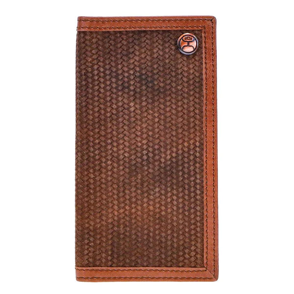 Hooey "Hooey Classic Roughout" Brown/Basket Weave Rodeo Wallet