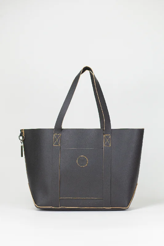 Marquise Black Leather Tote