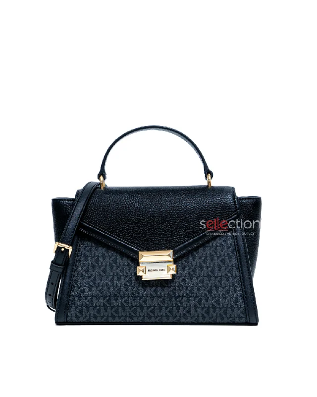 Michael Kors Whitney Medium Flap Satchel In Monogram Black Multi