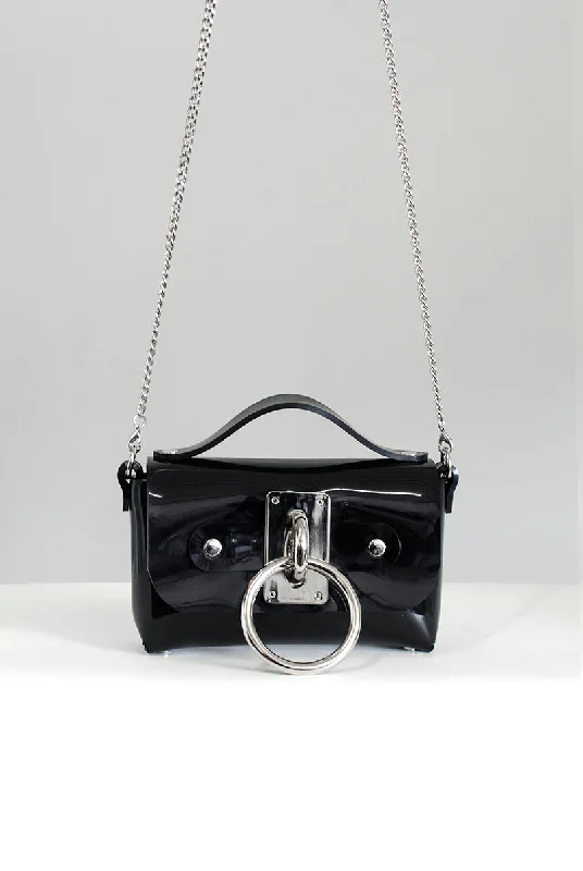 Mini Choker Bag - Black PVC (Vegan)