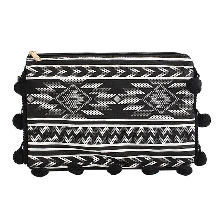 PPC3949(BK) Aztec Print Fashion Clutch/Crossbody Bag