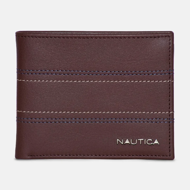 Nautica Mens Leather Bifold Wallet