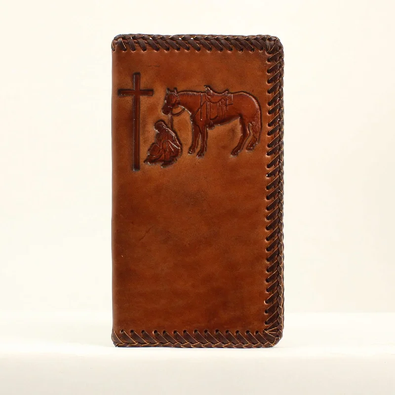 Nocona Praying Cowboy Leather Wallet