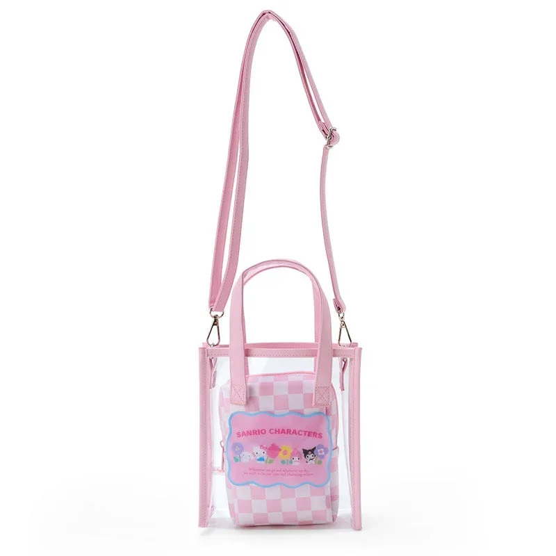 Sanrio Pastel Check Clear Convertible Mini Tote