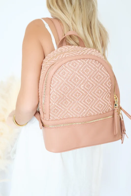 Zahava Woven Backpack - Mauve